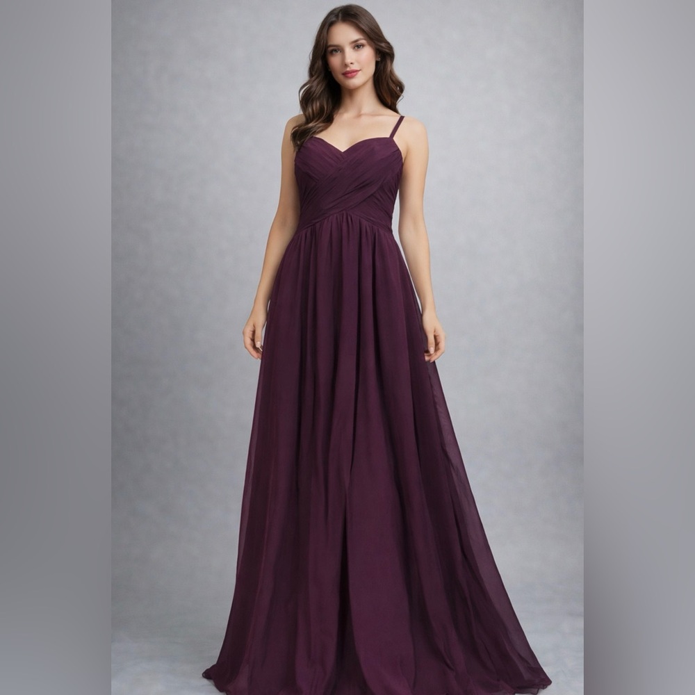 Burgundy Prom Formal Evening Maxi Dress Gown Size S NWT Cocktail Bridesmaid #9